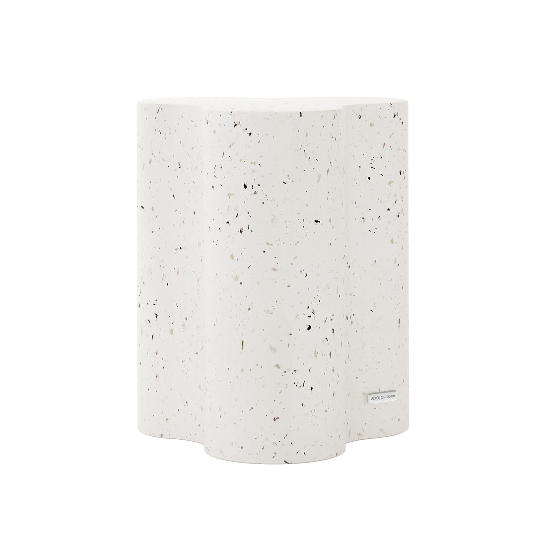 Odalys Indoor Outdoor Concrete Side Table, front view,Terrazzo, contemporary design