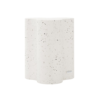 Odalys Indoor Outdoor Concrete Side Table, front view,Terrazzo, contemporary design