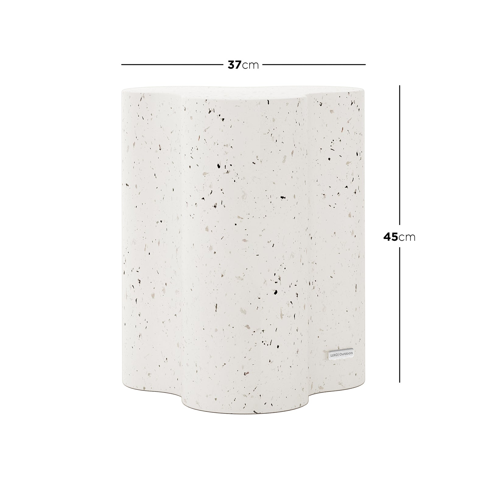 Dimensions of Odalys Terrazzo Indoor Outdoor Concrete Side Table: 37cm (W) x 37cm (D) x 45cm (H)