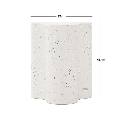 Dimensions of Odalys Terrazzo Indoor Outdoor Concrete Side Table: 37cm (W) x 37cm (D) x 45cm (H)