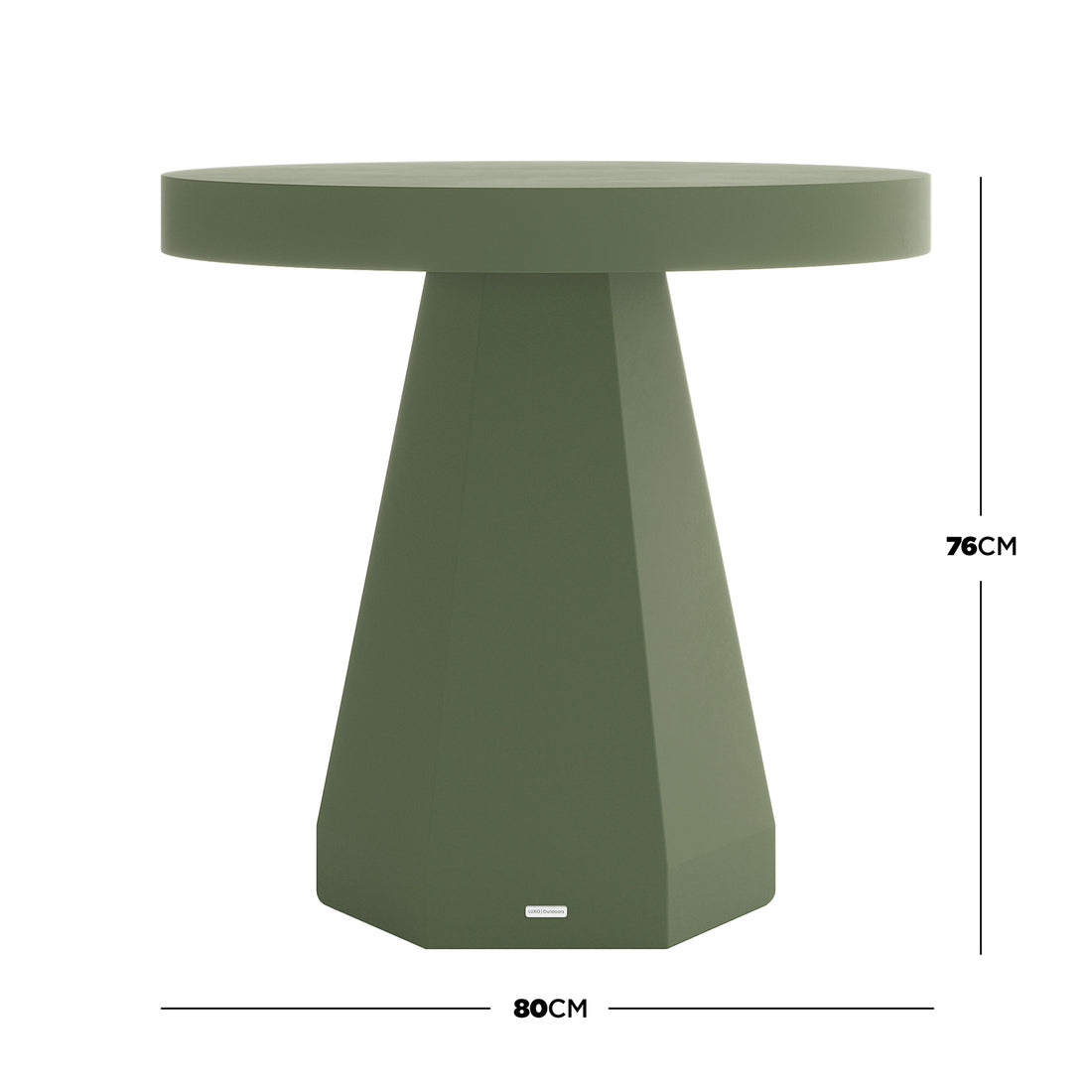 Orson 80cm Round Concrete Dining Table in Green