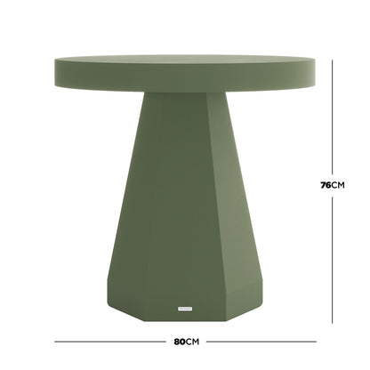 Orson 80cm Round Concrete Dining Table in Green