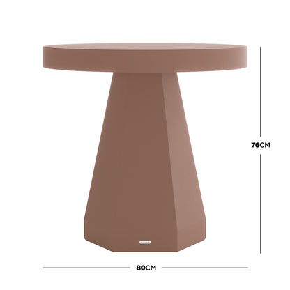 Orson 80cm Round Concrete Dining Table in Mocha Mousse