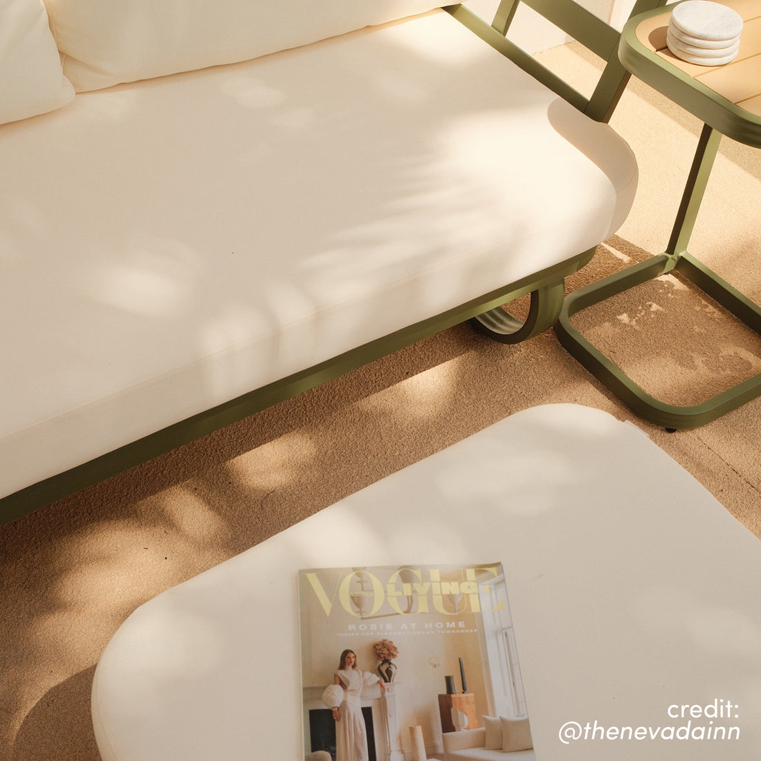 Paloma Modular Outdoor Lounge Set in Olive Green