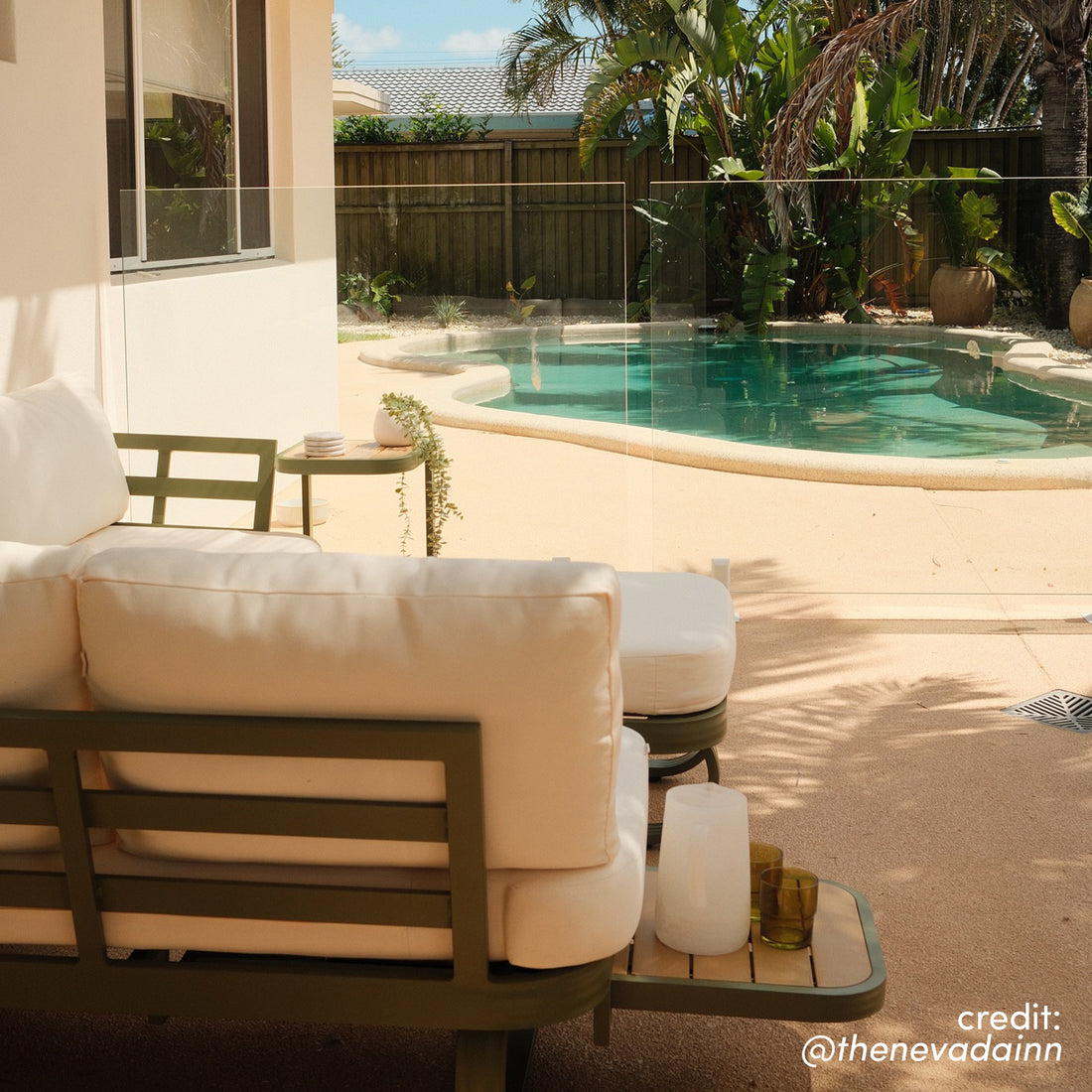 Paloma Modular Outdoor Lounge Set in Olive Green