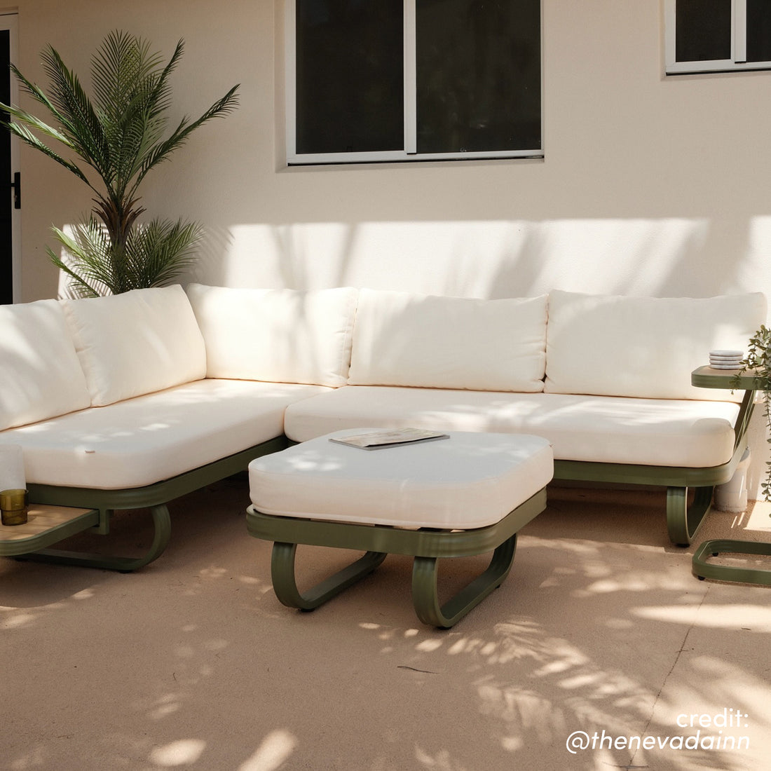 Paloma Modular Outdoor Lounge Set in Olive Green