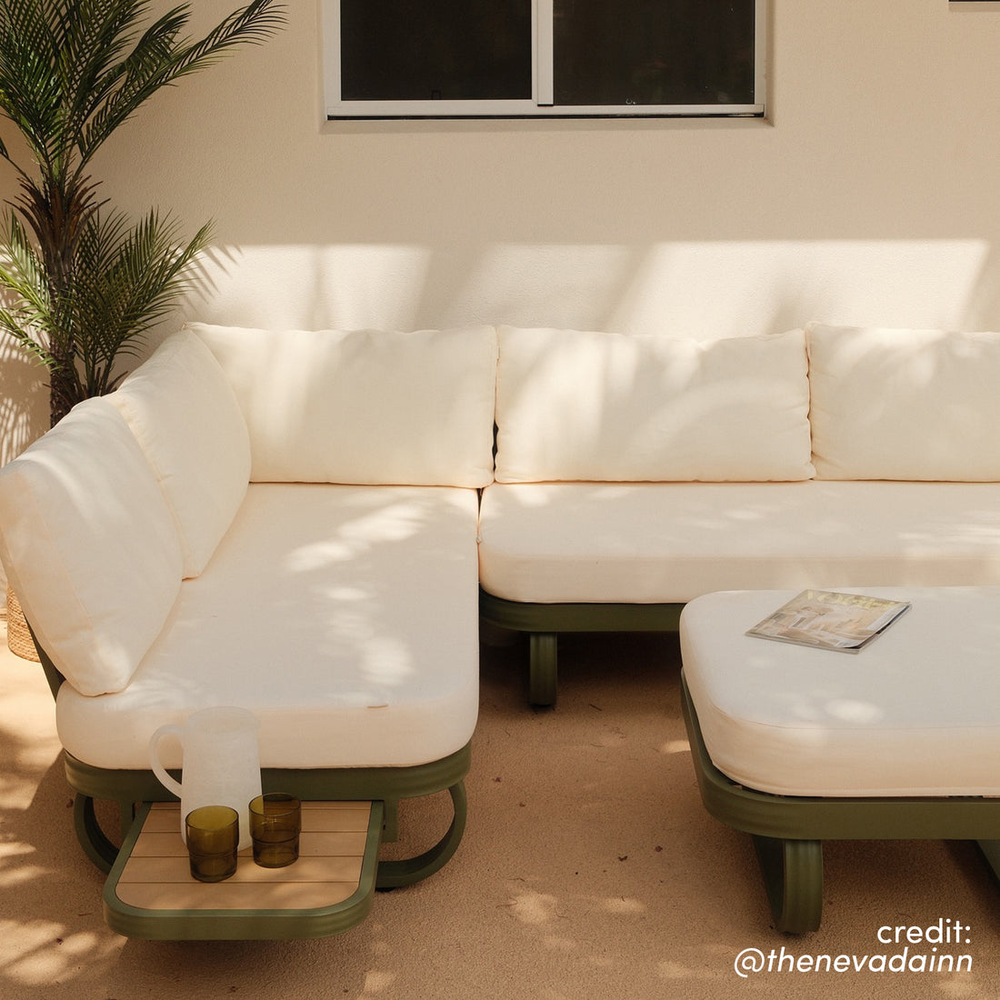 Paloma Modular Outdoor Lounge Set in Olive Green