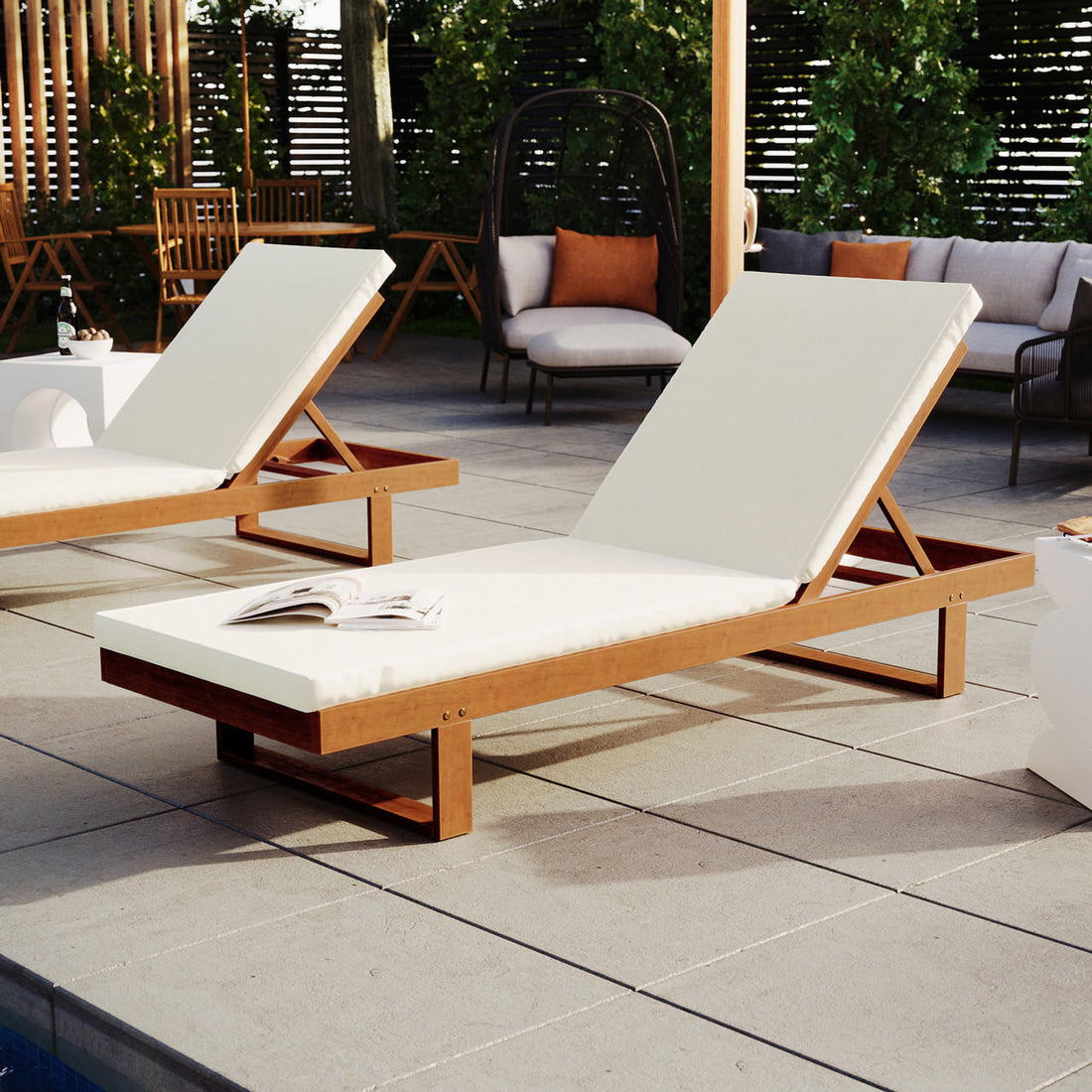Outdoor Furniture Outdoor Sun Chaise Lounge Chaise Lounge Cream