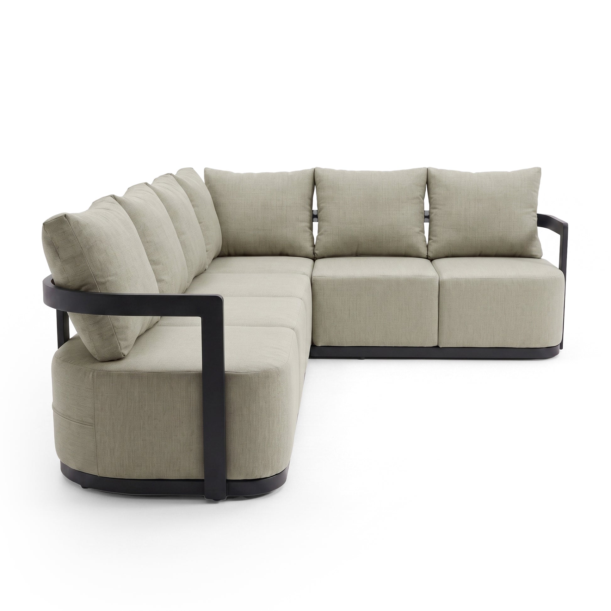 Contemporary L-shaped sectional sofa on a white background