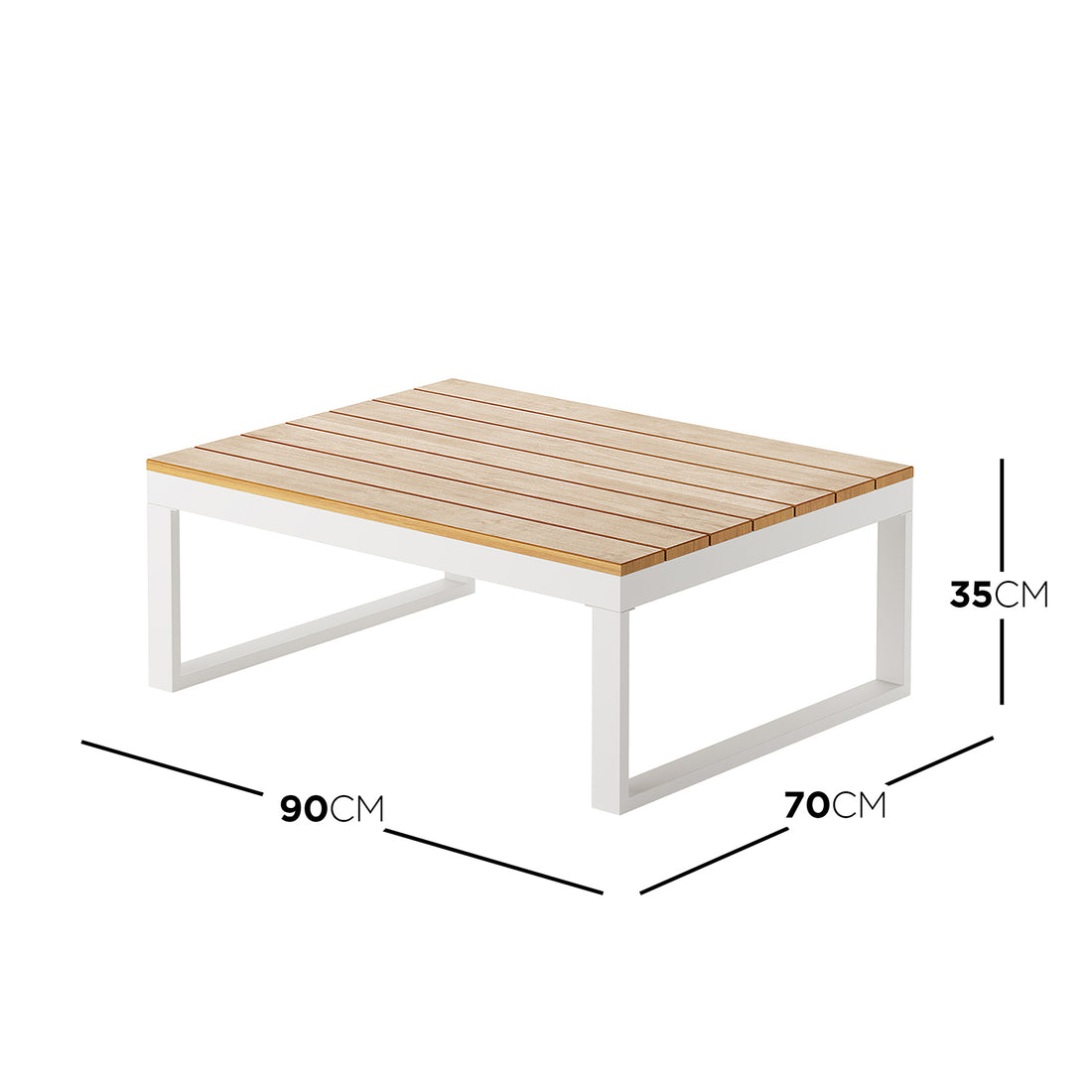 Rosa 5 Seater Outdoor Corner Sofa Lounge with Coffee Table; features a sleek white and wood coffee table, complemented by a stylish wooden design, perfect for enhancing outdoor spaces.
