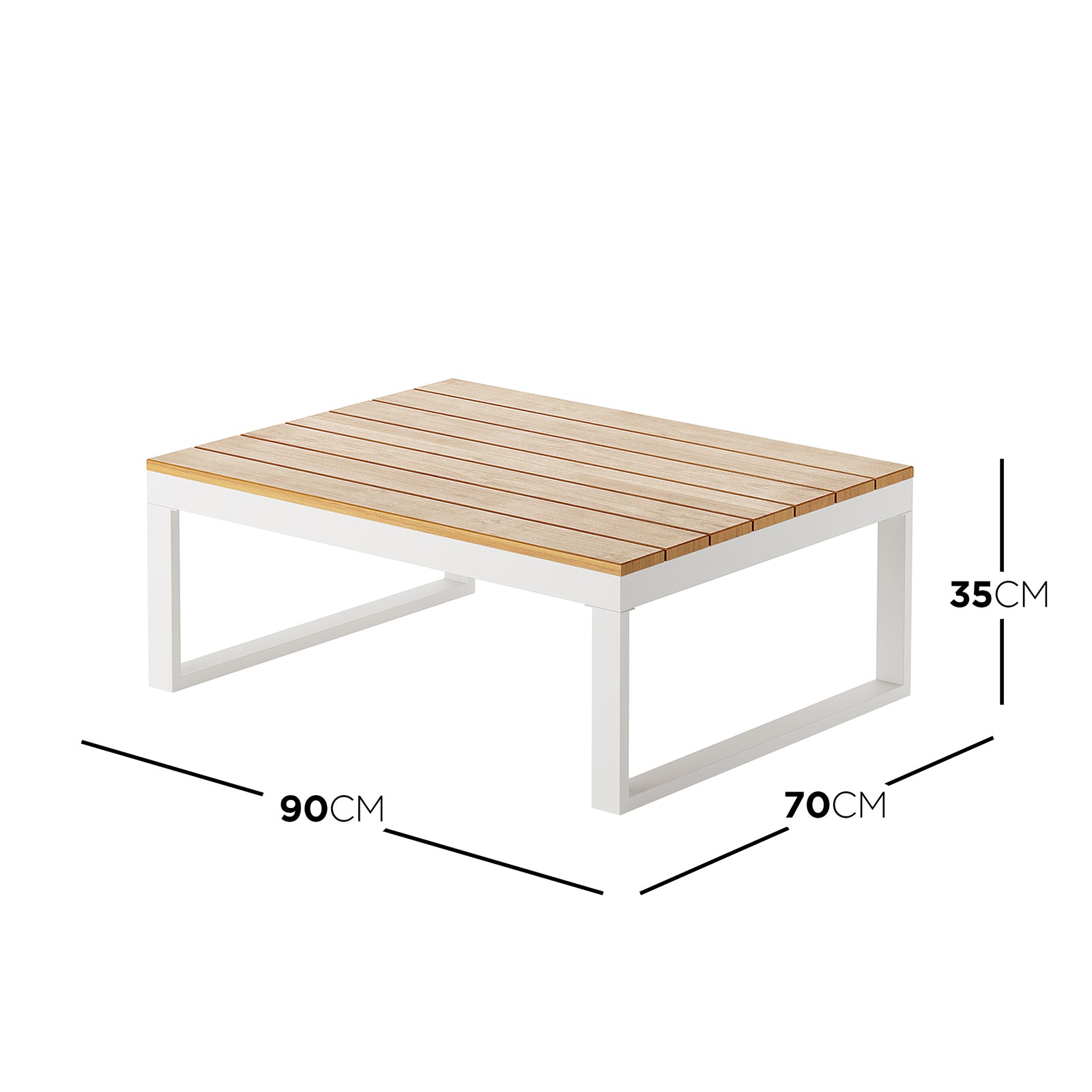 Rosa 5 Seater Outdoor Corner Sofa Lounge with Coffee Table; features a sleek white and wood coffee table, complemented by a stylish wooden design, perfect for enhancing outdoor spaces.