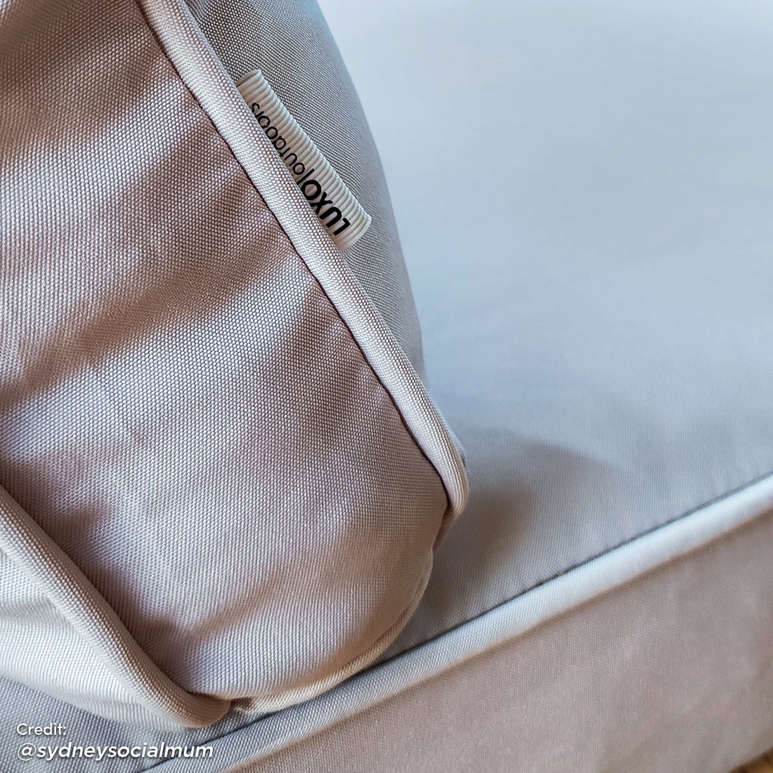 Close-up of the Rosa 5 Seater Outdoor Corner Sofa Lounge with Coffee Table, highlighting plush cushions and durable fabric, ideal for enhancing outdoor spaces with its stylish, weather-resistant design.