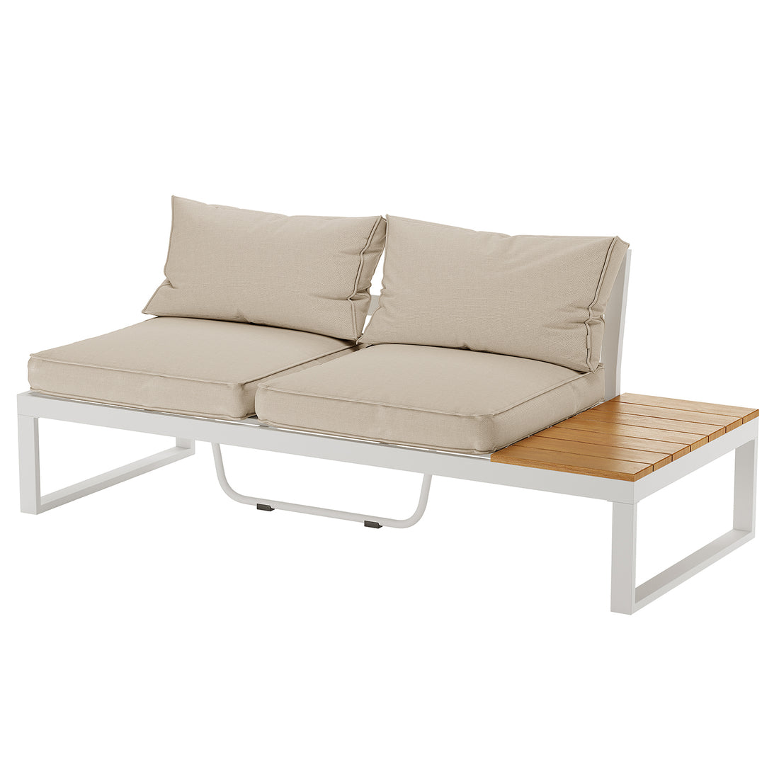 Rosa 5 Seater Outdoor Corner Sofa Lounge with Coffee Table features plush cushions on a sleek, modern frame, ideal for stylish outdoor relaxation and entertaining.