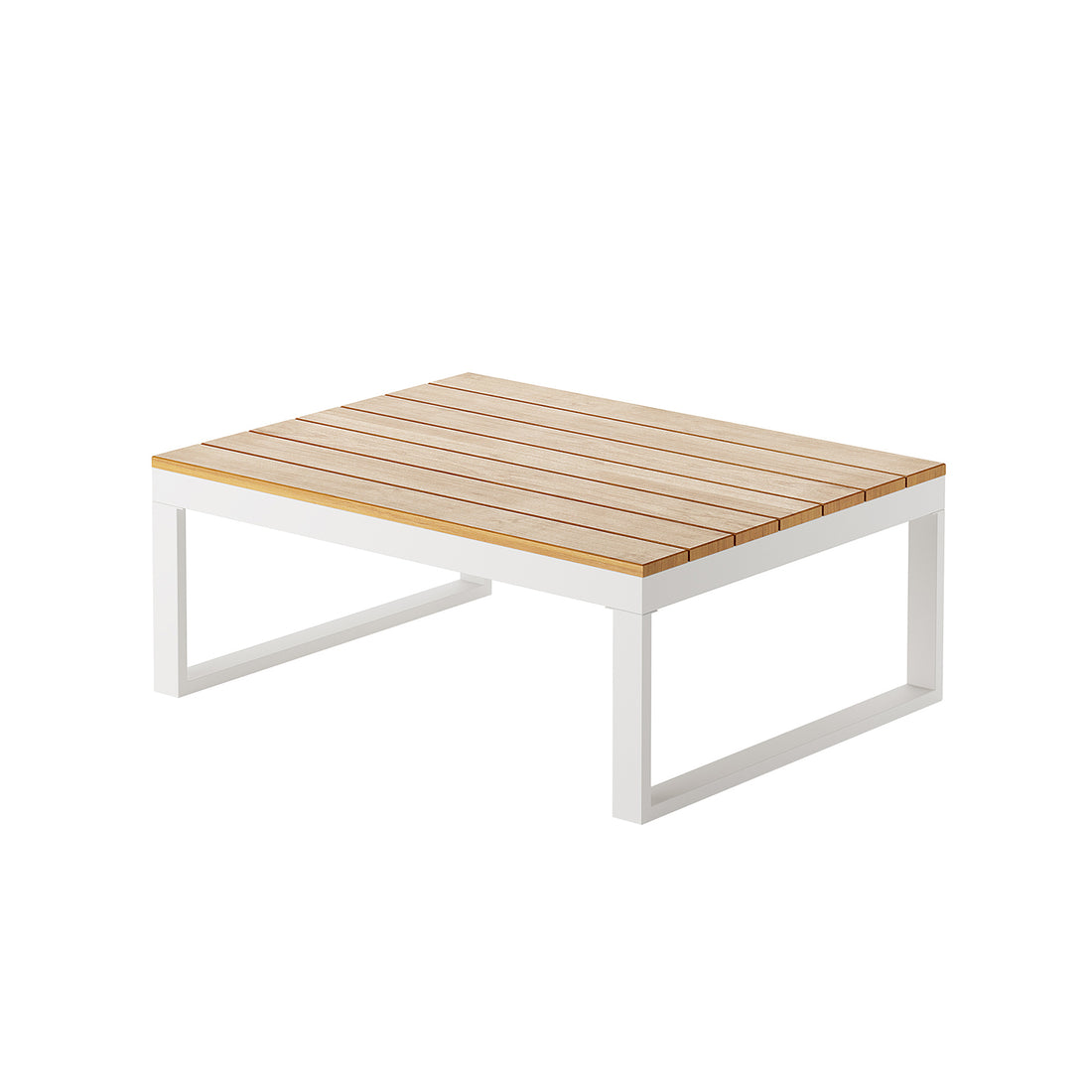 Close-up of the Rosa 5 Seater Outdoor Corner Sofa Lounge with Coffee Table, showcasing the intricate design and sleek lines of the table, emphasizing its modern and stylish outdoor appeal.