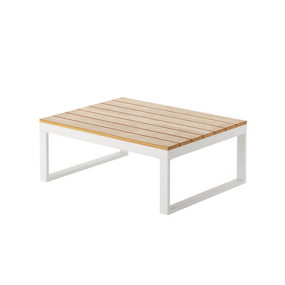 Close-up of the Rosa 5 Seater Outdoor Corner Sofa Lounge with Coffee Table, showcasing the intricate design and sleek lines of the table, emphasizing its modern and stylish outdoor appeal.