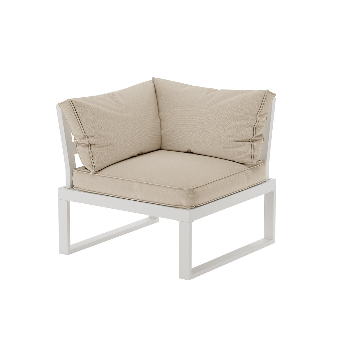 Close-up of the Rosa 5 Seater Outdoor Corner Sofa Lounge with Coffee Table, highlighting the plush cushions and modern design, ideal for enhancing any patio or outdoor area with comfort and style.