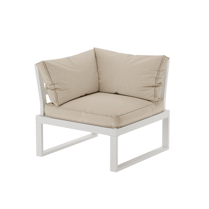 Close-up of the Rosa 5 Seater Outdoor Corner Sofa Lounge with Coffee Table, highlighting the plush cushions and modern design, ideal for enhancing any patio or outdoor area with comfort and style.