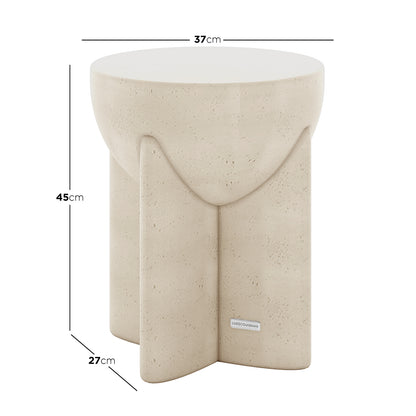 Dimensions of Valencia Indoor Outdoor Concrete Side Table: 37cm (W) x 37cm (D) x 45cm (H)