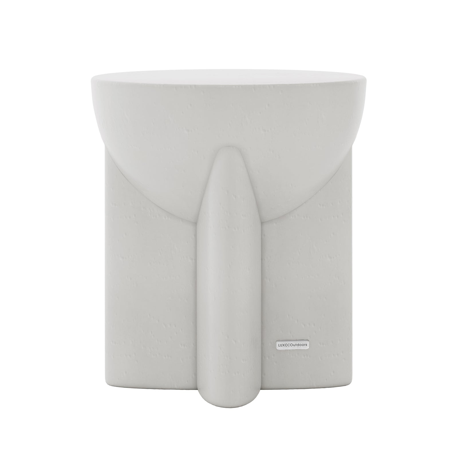 Valencia Indoor Outdoor Concrete Side Table front view, white, modern design