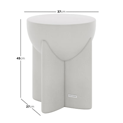 Dimensions of Valencia Indoor Outdoor Concrete Side Table: 37cm (W) x 37cm (D) x 45cm (H)