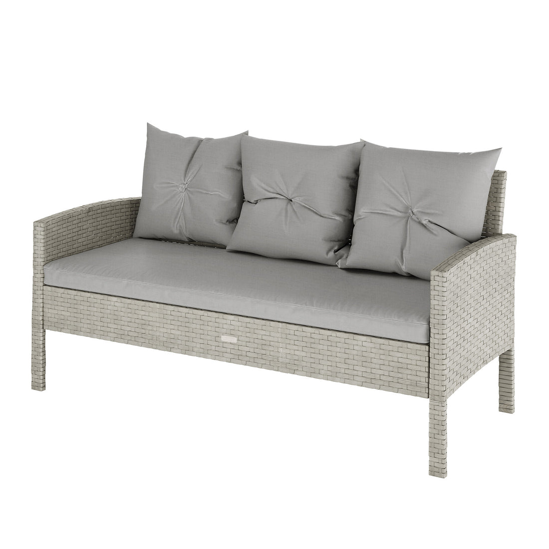 Close-up of a pillow on the Vero 7 Seater Wicker Outdoor Sofa Dining Set, showcasing its woven texture and comfortable design suitable for outdoor relaxation and dining.