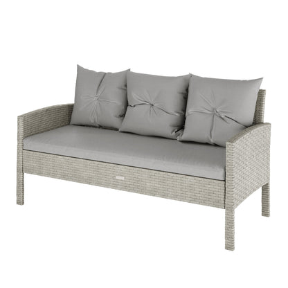 Close-up of a pillow on the Vero 7 Seater Wicker Outdoor Sofa Dining Set, showcasing its woven texture and comfortable design suitable for outdoor relaxation and dining.