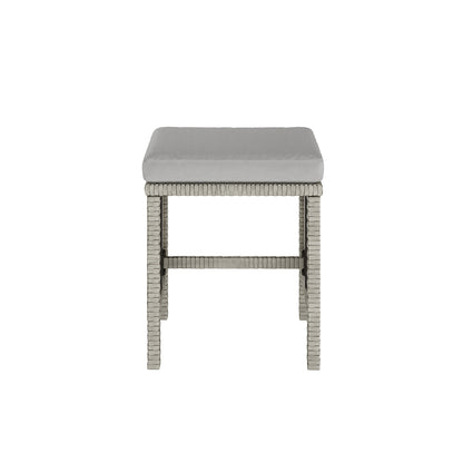 Vero 7 Seater Wicker Outdoor Sofa Dining Set Warm Grey featuring a close-up of wicker texture, cushioned seating, and sturdy construction, ideal for enhancing outdoor spaces with comfort and style.