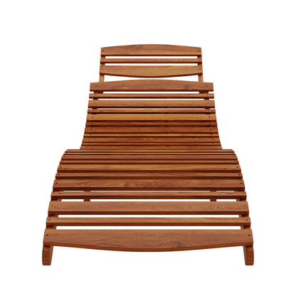 Wave Timber Outdoor Foldable Sun Lounge Natural, showcasing a close-up of its ergonomic wave design with smooth curved edges, crafted from durable, sustainable Eucalyptus wood renowned for its weather-resistant properties.