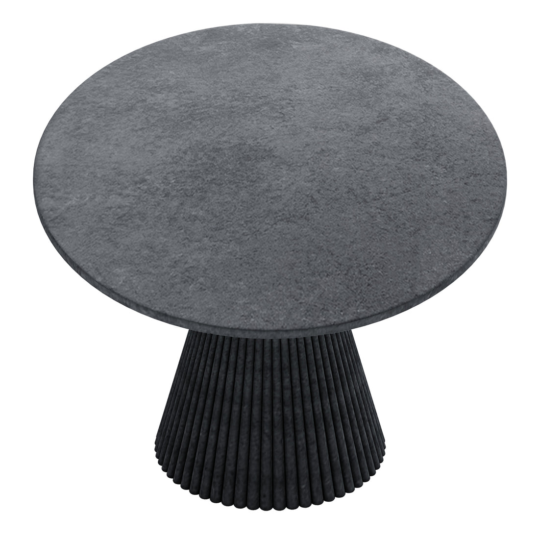 Xander 120cm Fluted Outdoor Concrete Dining Table Grey Marble