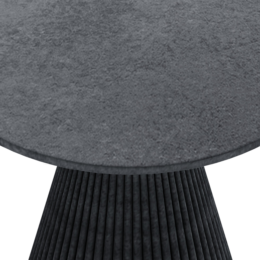 Xander 120cm Fluted Outdoor Concrete Dining Table Grey Marble