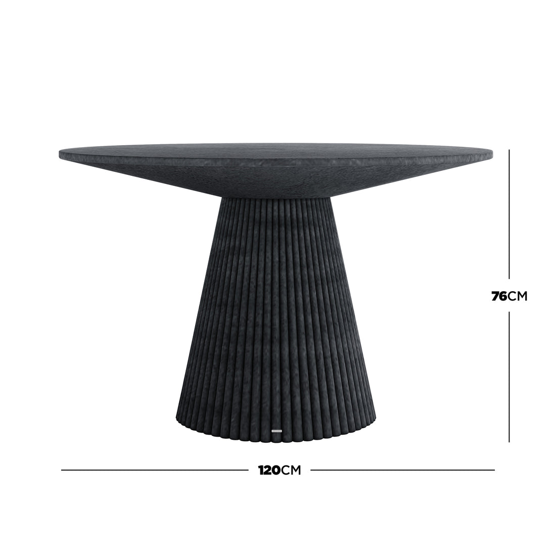 Xander 120cm Fluted Outdoor Concrete Dining Table Grey Marble