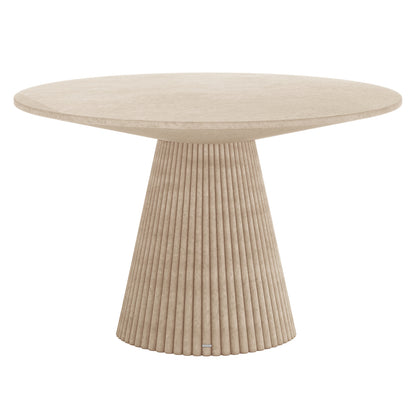 Xander 120cm Fluted Outdoor Concrete Dining Table in Ivory