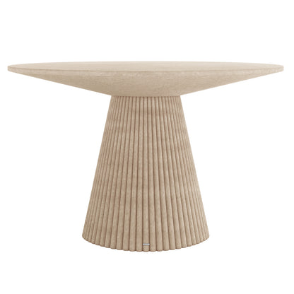 Xander 120cm Fluted Outdoor Concrete Dining Table in Ivory