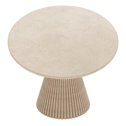 Xander 120cm Fluted Outdoor Concrete Dining Table in Ivory