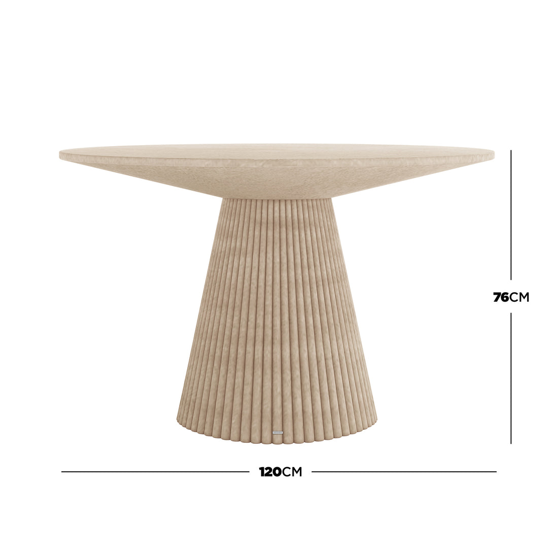 Xander 120cm Fluted Outdoor Concrete Dining Table in Ivory