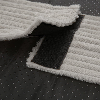 Dax Medium Corduroy Dog Bed – Grey Soft Support; close-up of textured corduroy fabric with bolstered edges, showcasing premium stitching and pattern, designed for pet comfort and durability.