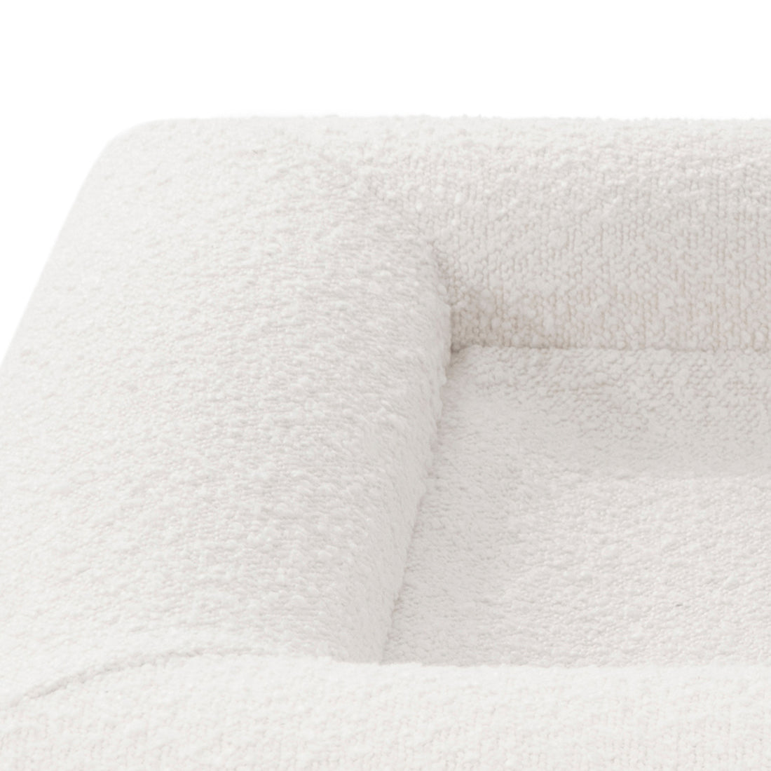 Close-up of the Tyro Luxe Medium Orthopedic Pet Bed – Light Beige, showcasing its soft boucle fabric texture and supportive design, ideal for pets with joint pain.