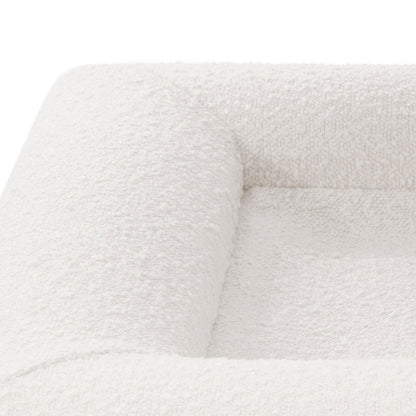 Close-up of the Tyro Luxe Medium Orthopedic Pet Bed – Light Beige, showcasing its soft boucle fabric texture and supportive design, ideal for pets with joint pain.