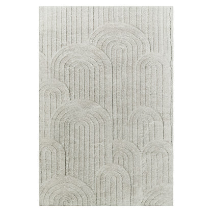 Close-up of the Aetherine Soft Contemporary Rug 120x180cm, showcasing its intricate pattern and 12mm pile height, highlighting its plush texture and modern design suitable for various interiors.