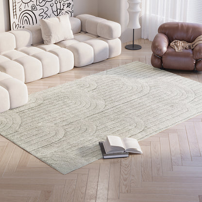 Close-up of the Aetherine Soft Contemporary Rug 160x230cm, showcasing its plush 12mm pile and modern printed design, ideal for enhancing comfort and style in indoor settings.