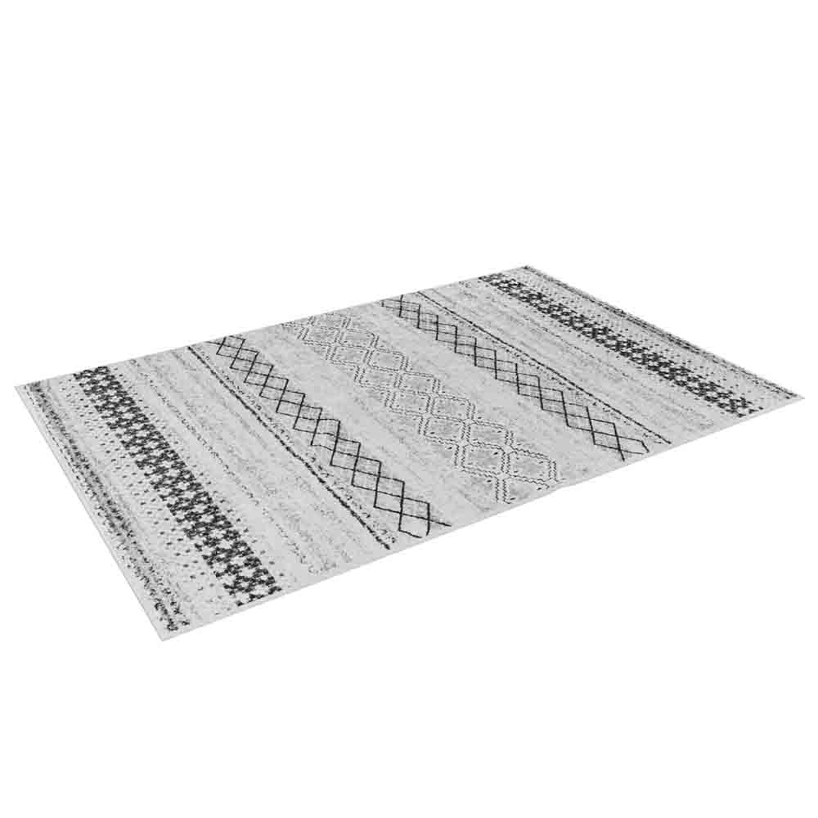 Alyne 200x300 Indoor Contemporary Large Floor Rug, featuring a flat-weave design with alternating geometric patterns like diamonds and zig-zags, showcased on a plain backdrop, highlighting its modern tribal-inspired aesthetic.