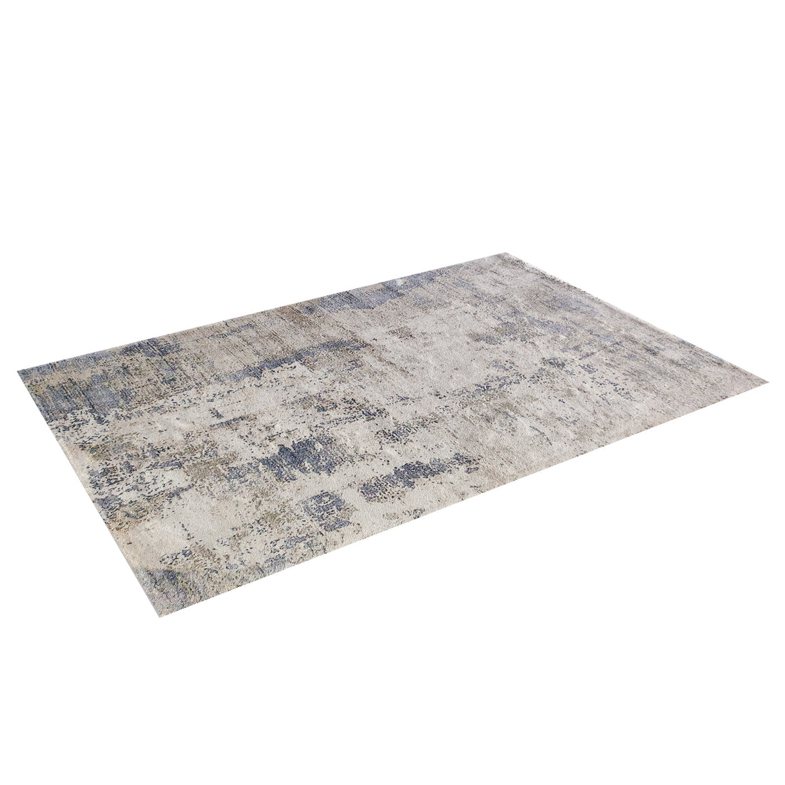 Ari 160x230cm Medium Tufted Printed Indoor Floor Rug featuring a distressed abstract pattern with muted neutrals, crafted from polyester. The rug's tufted texture and contemporary design enhance any room's elegance.
