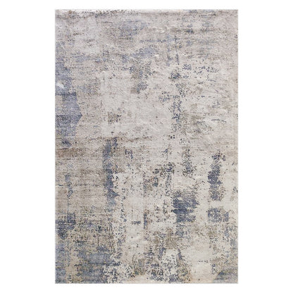Ari Abstract Tufted Polyester Rug 200x300cm features a distressed, contemporary design with soft beige, grayish-blue, and taupe abstract patterns, offering a modern, plush addition to any room.