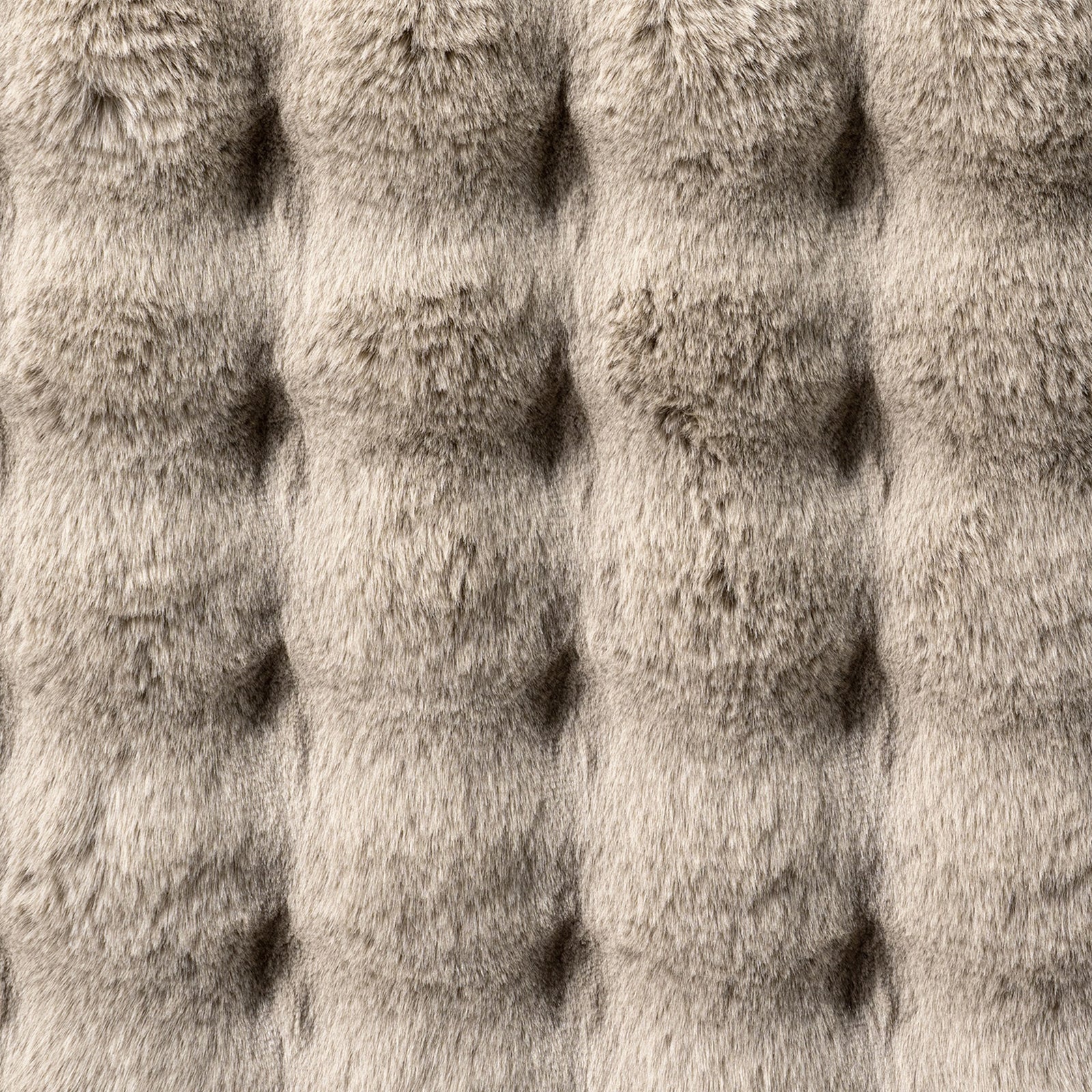 Close-up of the Armida 160cm Round Fluffy Faux Fur Bubble Rug in Beige, showcasing its tufted, soft fur-like texture and luxurious 3D bubble design, ideal for adding comfort and style to any room.