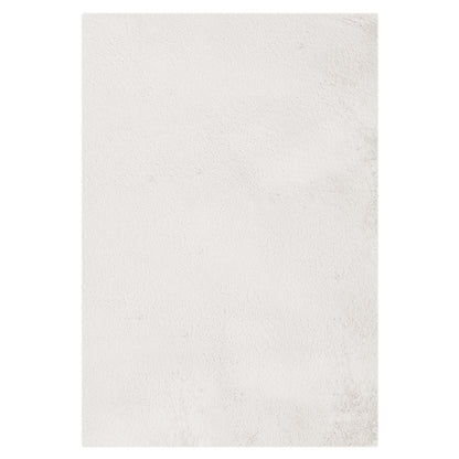 Azaliya Cream White Faux Rabbit Fur Rug 120x180cm, featuring a plain, textured, off-white surface resembling a luxurious, minimalist floor rug, ideal for adding comfort and style to any room.