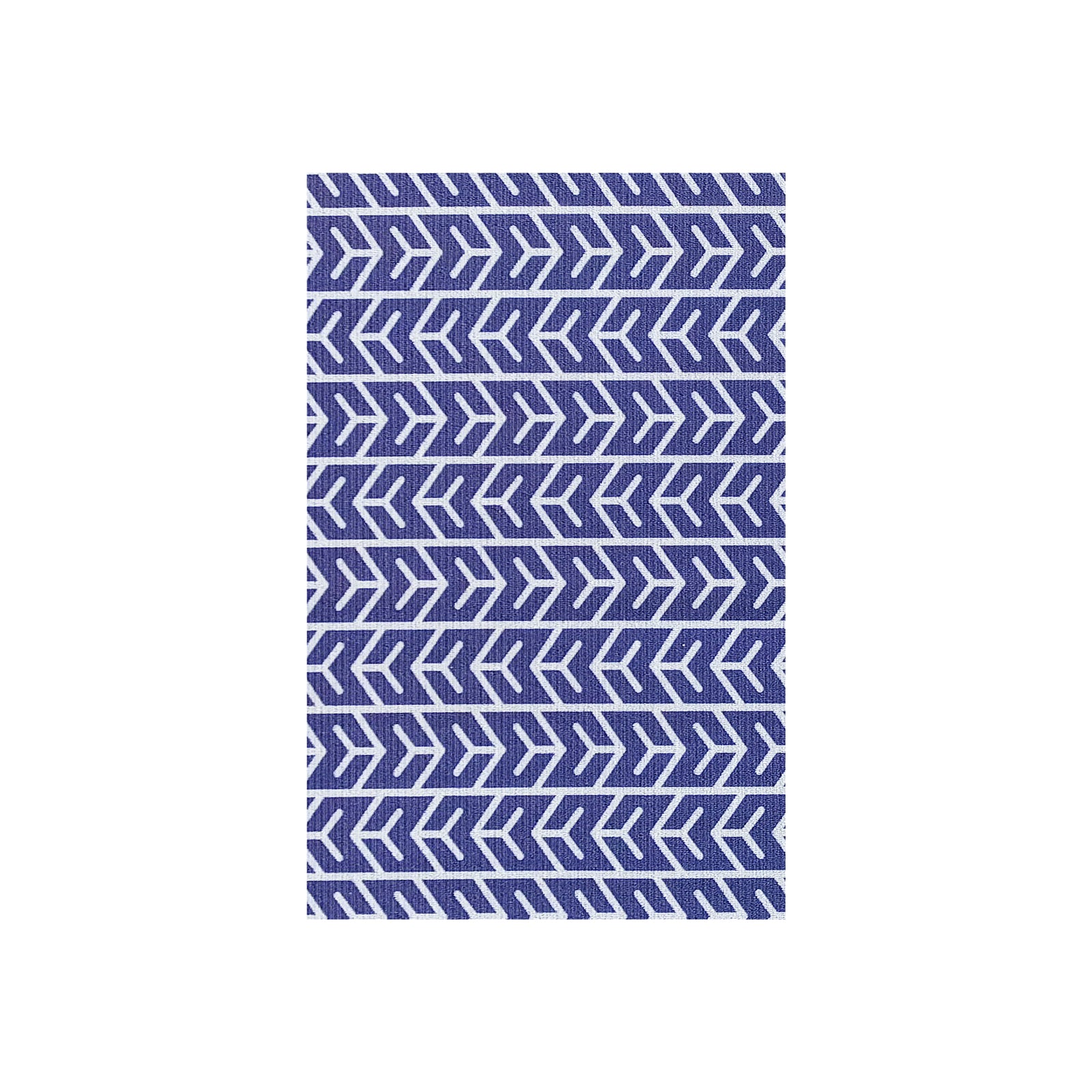 Carey 45x75cm Outdoor Doormat in White & Indigo features a repeating white chevron pattern on a blue background, showcasing an abstract design perfect for enhancing modern indoor or outdoor spaces.