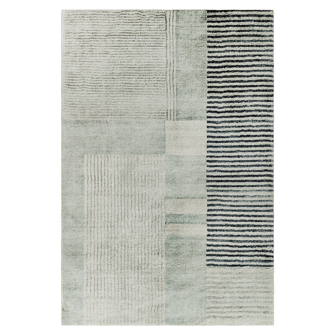 Elimas Soft Contemporary Printed Rug 160x230cm, featuring a close-up view of its soft 12mm pile texture and modern printed design, highlighting the durable polyester material and cotton-blend anti-slip backing.