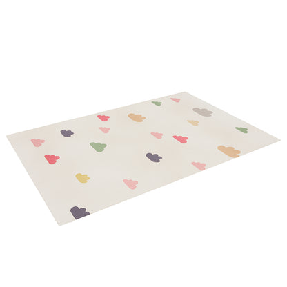 Evane Cloud Colourful Kids Rug 160x230cm, featuring a cream backdrop with pastel pebble motifs, providing a playful, modern accent for children's spaces, enhancing comfort with anti-slip backing and plush texture.