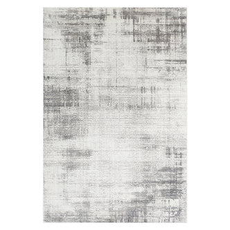 Franco 200x300cm Large Tufted Contemporary Indoor Rug features a distressed abstract pattern with grey brush strokes on an off-white backdrop, offering a modern and plush design for any space.