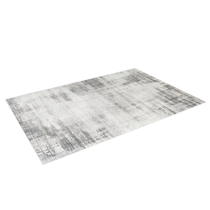 Franco 200x300cm Large Tufted Contemporary Indoor Rug featuring an off-white background with a distressed abstract gray pattern, showcasing a plush texture and modern design for stylish home decor.